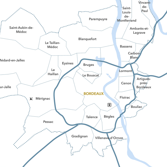 Carte de Bordeaux Métropole
